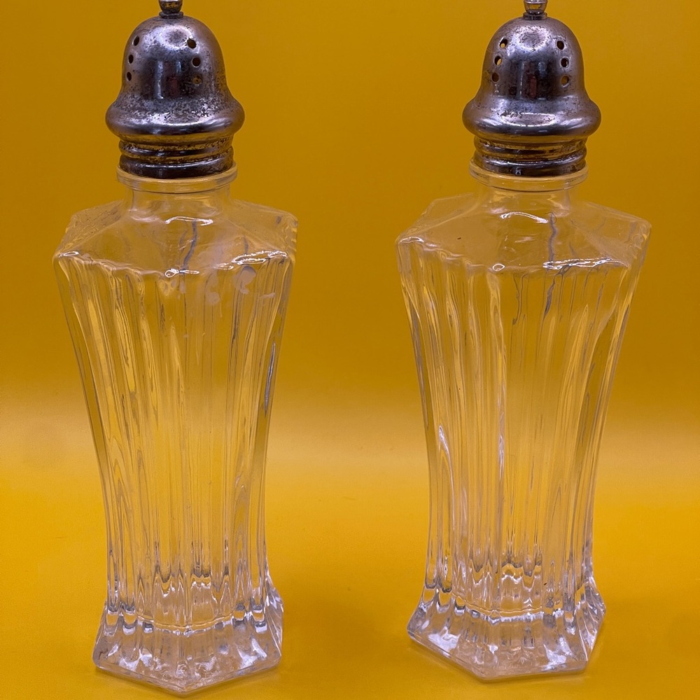 Vintage Glass Salt and Pepper Shakers